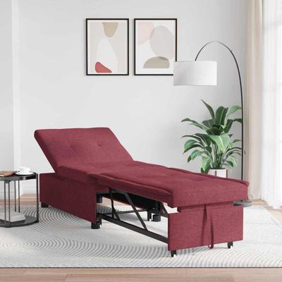 Sofa Bed met wiel Rood 191 x 67 x 82 cm Stof