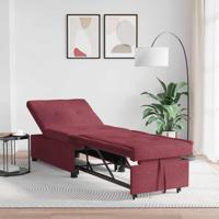 Sofa Bed met wiel Rood 191 x 67 x 82 cm Stof
