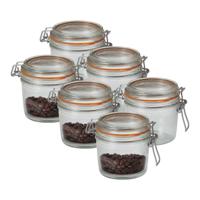 Voorraad/weckpot - 6x - transparant - glas - 10,5 x 10 cm - 500 ml - Le Parfait