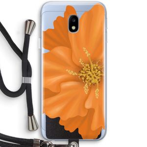 Orange Ellila flower: Samsung Galaxy J3 (2017) Transparant Hoesje met koord