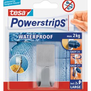 Powerstrips RVS haken waterproof Tesa 1 stuks - Handdoekhaakjes