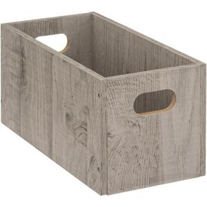 5five Opbergmand/kastmand van hout - grijs - 7 Liter - 31 x 15 x 15 cm - Opbergboxen