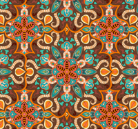Tegel behang grijs Vintage mandala-elementen