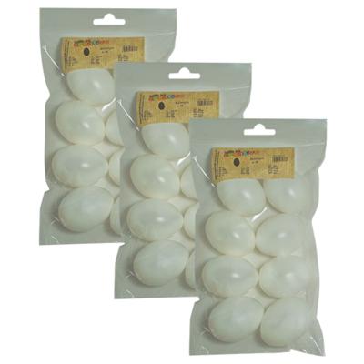 Creative Company eieren - 24x stuks - wit - kunststof - 6 cm - decoraties - DIY
