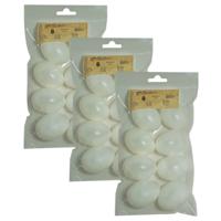 Creative Company eieren - 24x stuks - wit - kunststof - 6 cm - decoraties - DIY