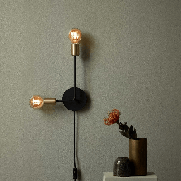 Wandlamp zwart goud Nordlux &apos;Josefine&apos; met stekker wandlamp 2xE27