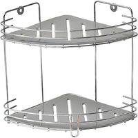 Staand of Hangend Hoek Doucherek 23x20x20cm - 2 Laags Hoekrek - Staand - Hangend - chroom - Badkamer - Douche - Organizer - thumbnail