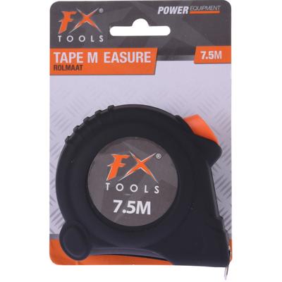 FX Tools Rolmaat - 7,5 meter - 27,5 mm - zwart - meetlint - gereedschap