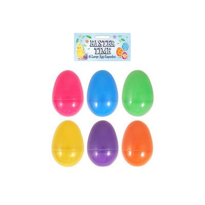 Set van 6x stuks kunststof surprise paaseitjes multi-kleur 8 cm Set van 6x stuks kunststof surprise paaseitjes multi-kleur 8 cm