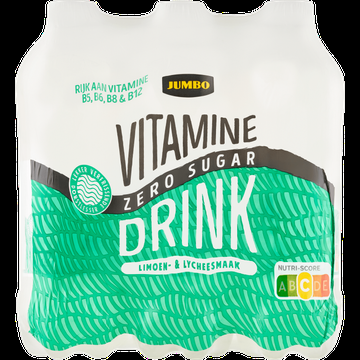 Jumbo Vitamine Drink Zero Sugar Limoen & Lycheesmaak 6 x 500ML