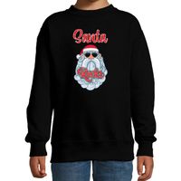 Kersttrui/sweater voor kinderen - Kerstman - Santa Rocks - zwart