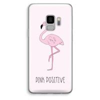 Pink positive: Samsung Galaxy S9 Transparant Hoesje - thumbnail
