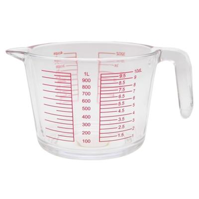 Gerimport Keuken maatbeker/mengbeker - glas - transparant - 1000 ml - schenktuit