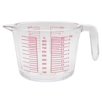 Gerimport Keuken maatbeker/mengbeker - glas - transparant - 1000 ml - schenktuit