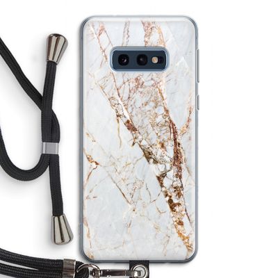 Goud marmer: Samsung Galaxy S10e Transparant Hoesje met koord