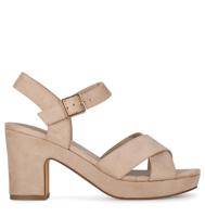 POELMAN Poelman - C0118-15PSH sandaal sand Beige Suedelook Sandalen met hak Dames