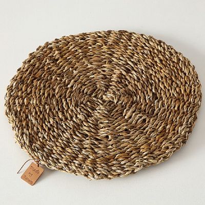 8x Placemats rond bruin zeegras 40 cm
