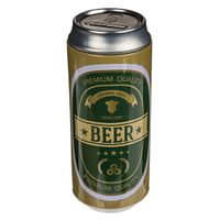 Spaarpot blikje Bier/Beer - metaal - groen/goud - Drank thema - 16 cm - thumbnail