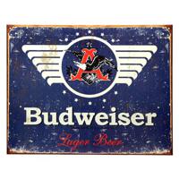 Nostalgic Art wandbord/muurplaatje - Metaal - Budweiser - 41 x 32 cm - Mancave - Bier