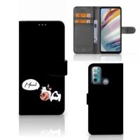 Motorola Moto G60 Leuk Hoesje Cow | Portemonnee hoesje