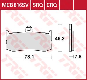 TRW Remblokken, en remschoenen voor de moto, MCB816SV Sinter street