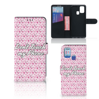 Samsung Galaxy M31 Portemonnee Hoesje Flowers Pink DTMP - thumbnail