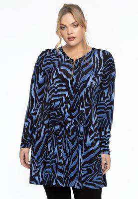 Yoek Tunic wide bottom zip KAMEO | Blauw | Maat 58/60