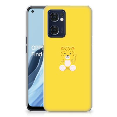 OPPO Reno 7 5G | Find X5 Lite Telefoonhoesje met Naam Baby Leopard OPPO Reno 7 5G | Find X5 Lite Telefoonhoesje met Naam Baby Leopard