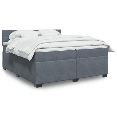 Boxspring met matras fluweel donkergrijs 200x200 cm