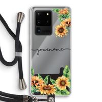 Zonnebloemen: Samsung Galaxy S20 Ultra Transparant Hoesje met koord