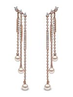 Yoko London boucles d'oreilles en or rose 18ct pavées de perles d'Akoya - thumbnail