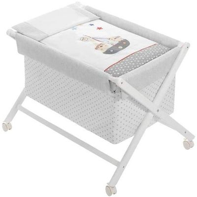 Interbaby Wieg Junior 90 X 55 Cm Hout/katoen Wit 5-delig Interbaby Wieg Junior 90 X 55 Cm Hout/katoen Wit 5-delig