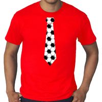 Grote maten rood supporter t-shirt voetbal stropdas EK/ WK voor heren Grote maten rood supporter t-shirt voetbal stropdas EK/ WK voor heren