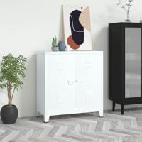 Opbergkast industrieel 90x40x100 cm staal wit