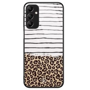 Samsung Galaxy A14 glazen hardcase - Leopard lines