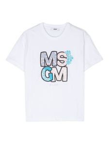 MSGM Kids t-shirt à logo imprimé - Blanc