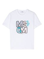 MSGM Kids t-shirt à logo imprimé - Blanc