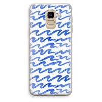Blauwe golven: Samsung Galaxy J6 (2018) Transparant Hoesje