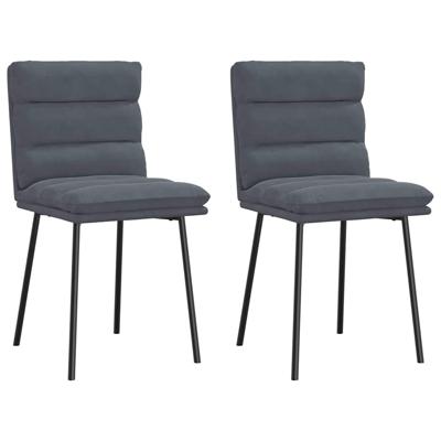 Eetkamerstoelen 2 st fluweel donkergrijs