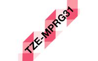 Labeltape met patroon Brother TZe, TZ TZe-MPRG31 Tapekleur: Wit (met rood ruitmotief) Tekstkleur:Zwart 12 mm 4 m