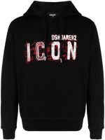 DSQUARED2 hoodie Icon Scribble en cotno - Noir