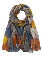 Retro Plant Bloemen Zijde Sjaal - thumbnail