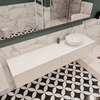 Mondiaz Lush Barco badmeubel underlayment 180 cm 2 lades mdf 1 waskom rechts 1 kraangat