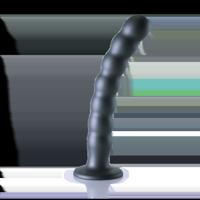 Ouch! by Shots Beaded Silicone G-Spot Dildo - 8'' / 20,5 cm - Gunmetal - thumbnail