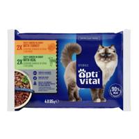 OPTIVITAL Sterile Turkey and veal - nat kattenvoer - 4x85g