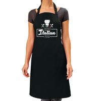 Cadeau schort voor dames - Chef Italian food - zwart - keukenschort - keukenprinses - Moederdag