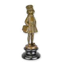 A BRONZE SCULPTURE OF A LITTLE GIRL A BRONZE SCULPTURE OF A LITTLE GIRL