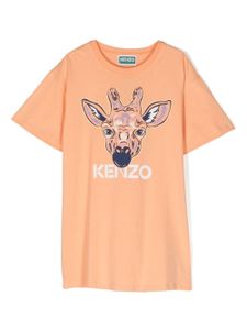 Kenzo Kids robe à imprimé girafe - Orange