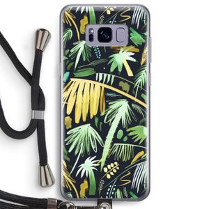 Tropical Palms Dark: Samsung Galaxy S8 Plus Transparant Hoesje met koord