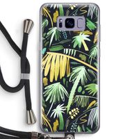 Tropical Palms Dark: Samsung Galaxy S8 Plus Transparant Hoesje met koord